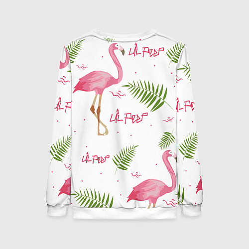 Женский свитшот Lil Peep: Pink Flamingo / 3D-Белый – фото 2