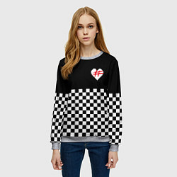 Свитшот женский ФРЕНДЗОНА: ЧБ, цвет: 3D-меланж — фото 2