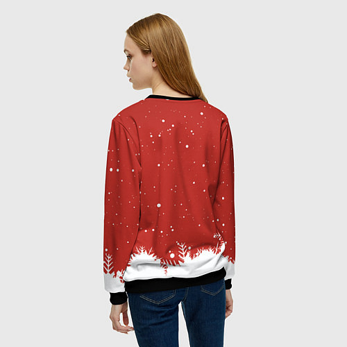 Женский свитшот Сатана Санта / 3D-Черный – фото 4