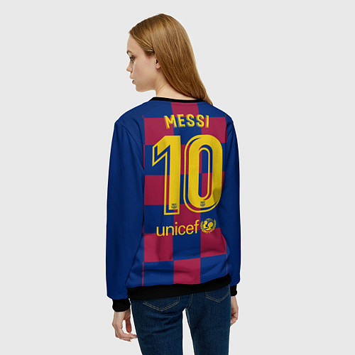 Женский свитшот Messi home 19-20 season / 3D-Черный – фото 4