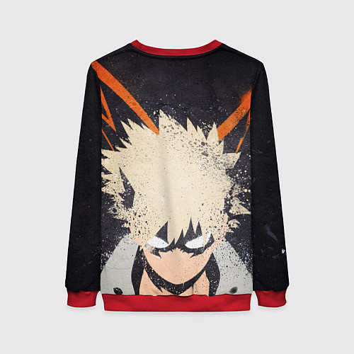 Женский свитшот KATSUKI BAKUGOU рыжее из головы / 3D-Красный – фото 2