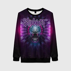 Свитшот женский Slipknot: Neon Skull, цвет: 3D-черный
