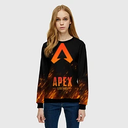 Свитшот женский Apex Legends: Orange Flame, цвет: 3D-черный — фото 2