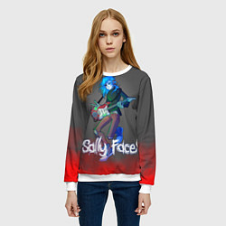 Свитшот женский Sally Face: Rock Star, цвет: 3D-белый — фото 2