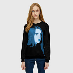 Свитшот женский Billie Eilish: Blue Style, цвет: 3D-черный — фото 2