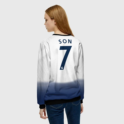 Женский свитшот FC Tottenham: Son Home 18-19 / 3D-Черный – фото 4