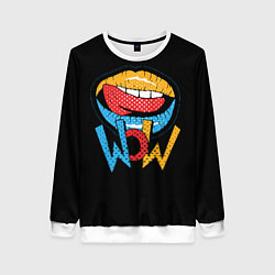 Женский свитшот Wow - lips with tongue