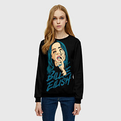 Свитшот женский Billie Eilish, цвет: 3D-черный — фото 2