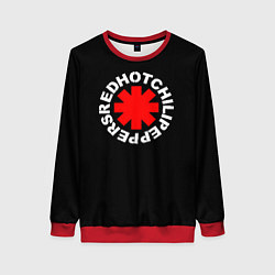 Свитшот женский Red Hot chili peppers logo on black, цвет: 3D-красный