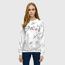 Свитшот женский STRAY KIDS АВТОГРАФЫ, цвет: 3D-белый — фото 2
