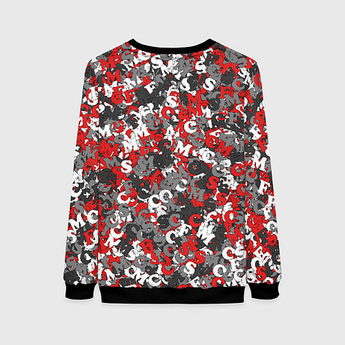 Женский свитшот Камуфляж с буквами F C S M / 3D-Черный – фото 2