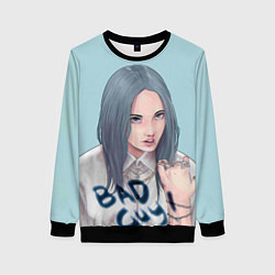 Свитшот женский Billie Eilish: Bad Guy, цвет: 3D-черный