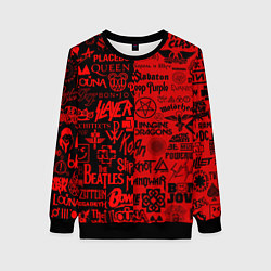 Женский свитшот ЛОГОТИПЫ РОК ГРУПП