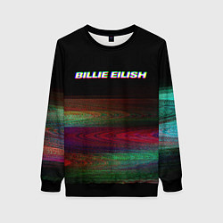 Свитшот женский BILLIE EILISH: Black Glitch, цвет: 3D-черный