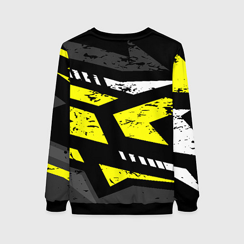 Женский свитшот Black yellow abstract sport style / 3D-Черный – фото 2