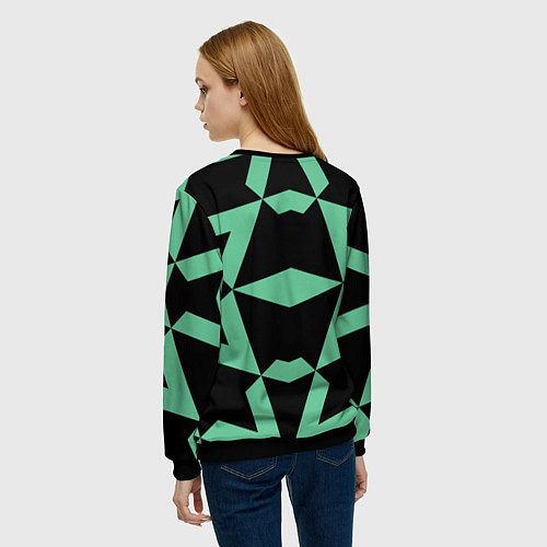Женский свитшот Abstract zigzag pattern / 3D-Черный – фото 4