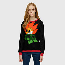 Свитшот женский Cuphead - Кэгни Гвоздика, цвет: 3D-красный — фото 2