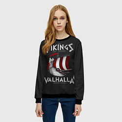 Свитшот женский Vikings Valhalla, цвет: 3D-черный — фото 2
