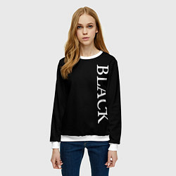 Свитшот женский Чёрная футболка с текстом, цвет: 3D-белый — фото 2