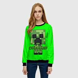 Свитшот женский MINECRAFT CREEPER, цвет: 3D-черный — фото 2