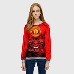 Свитшот женский Manchester United, цвет: 3D-меланж — фото 2