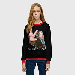 Свитшот женский BILLIE EILISH, цвет: 3D-красный — фото 2