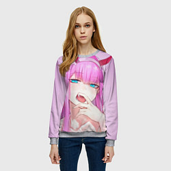 Свитшот женский Ahegao, цвет: 3D-меланж — фото 2