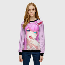 Свитшот женский Ahegao, цвет: 3D-черный — фото 2