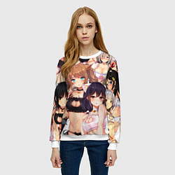 Свитшот женский Ahegao, цвет: 3D-белый — фото 2