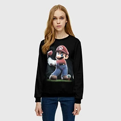 Свитшот женский Марио, цвет: 3D-черный — фото 2
