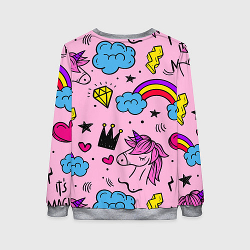 Женский свитшот Единороги / 3D-Меланж – фото 2
