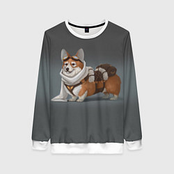 Свитшот женский КОРГИ ПИЛОТ, цвет: 3D-белый