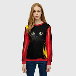 Свитшот женский Грозовой кошак, цвет: 3D-красный — фото 2