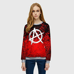 Свитшот женский АНАРХИЯ, цвет: 3D-меланж — фото 2