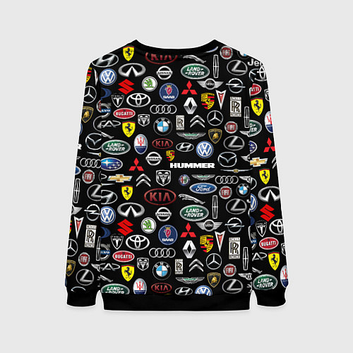 Женский свитшот ЛОГОТИПЫ АВТО БРЕНДОВ / 3D-Черный – фото 2
