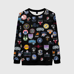 Свитшот женский NBA Pattern, цвет: 3D-черный