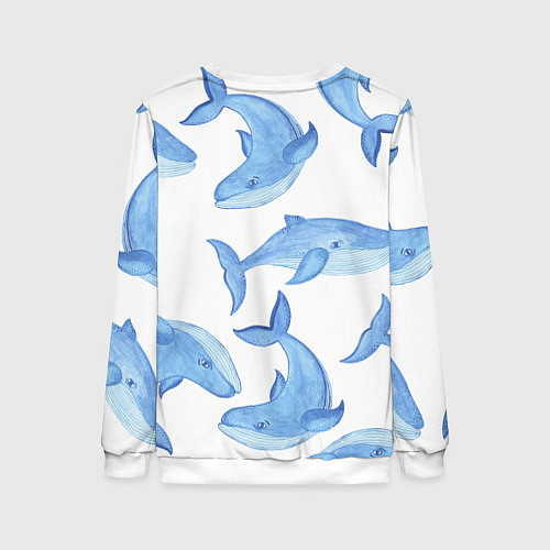 Женский свитшот Косяк китов / 3D-Белый – фото 2