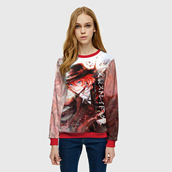 Свитшот женский Bungou Stray Dogs, цвет: 3D-красный — фото 2