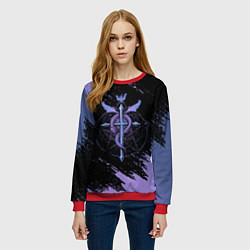 Свитшот женский Стальной алхимик, цвет: 3D-красный — фото 2