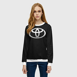 Свитшот женский Toyota carbon, цвет: 3D-белый — фото 2