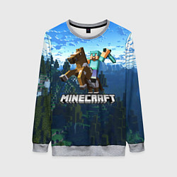 Свитшот женский Minecraft Майнкрафт, цвет: 3D-меланж