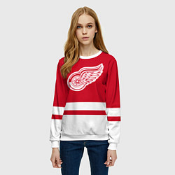 Свитшот женский Детройт Ред Уингз, цвет: 3D-белый — фото 2