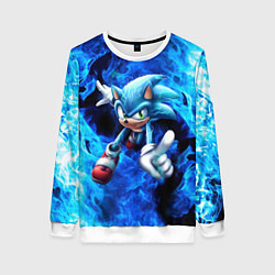 Свитшот женский Blue Sonic, цвет: 3D-белый