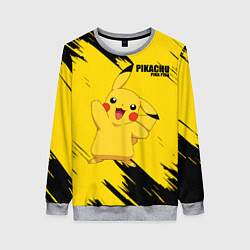 Свитшот женский PIKACHU: PIKA PIKA, цвет: 3D-меланж