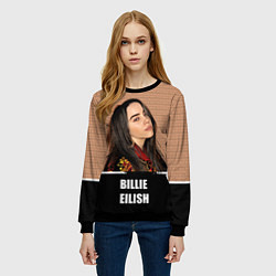 Свитшот женский Billie Eilish, цвет: 3D-черный — фото 2