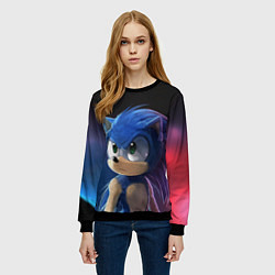 Свитшот женский SONIC, цвет: 3D-черный — фото 2