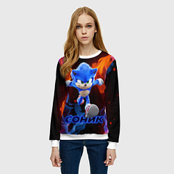 Свитшот женский SONIC, цвет: 3D-белый — фото 2