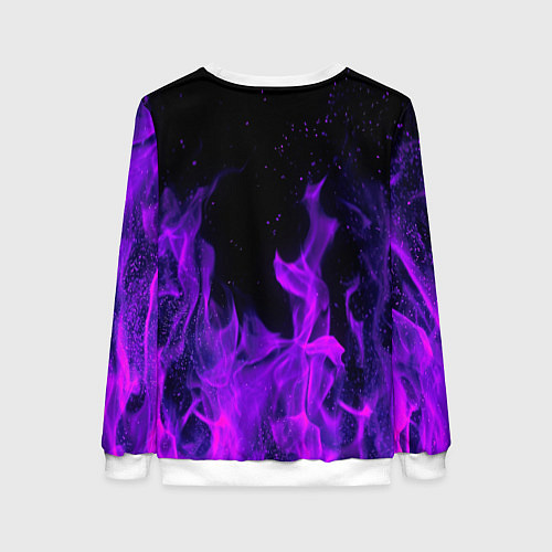 Женский свитшот ФИОЛЕТОВЫЙ ОГОНЬ / 3D-Белый – фото 2