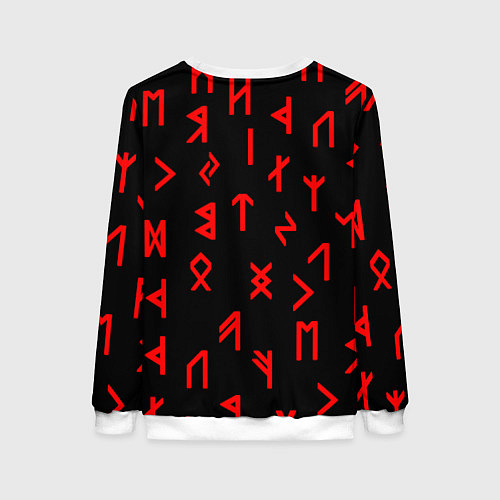 Женский свитшот КРАСНЫЕ РУНЫ / 3D-Белый – фото 2
