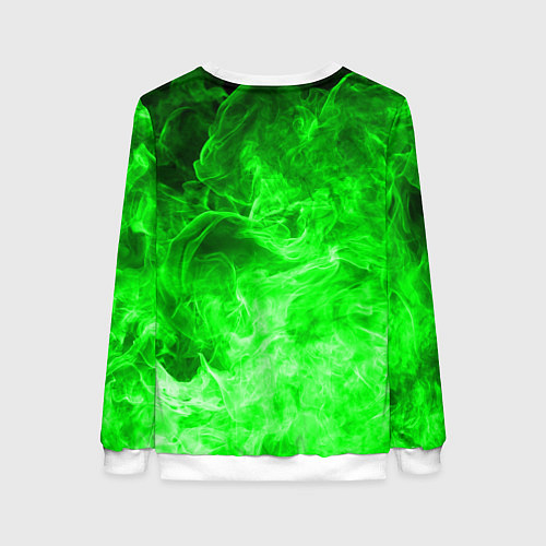 Женский свитшот ОГОНЬ GREEN NEON / 3D-Белый – фото 2